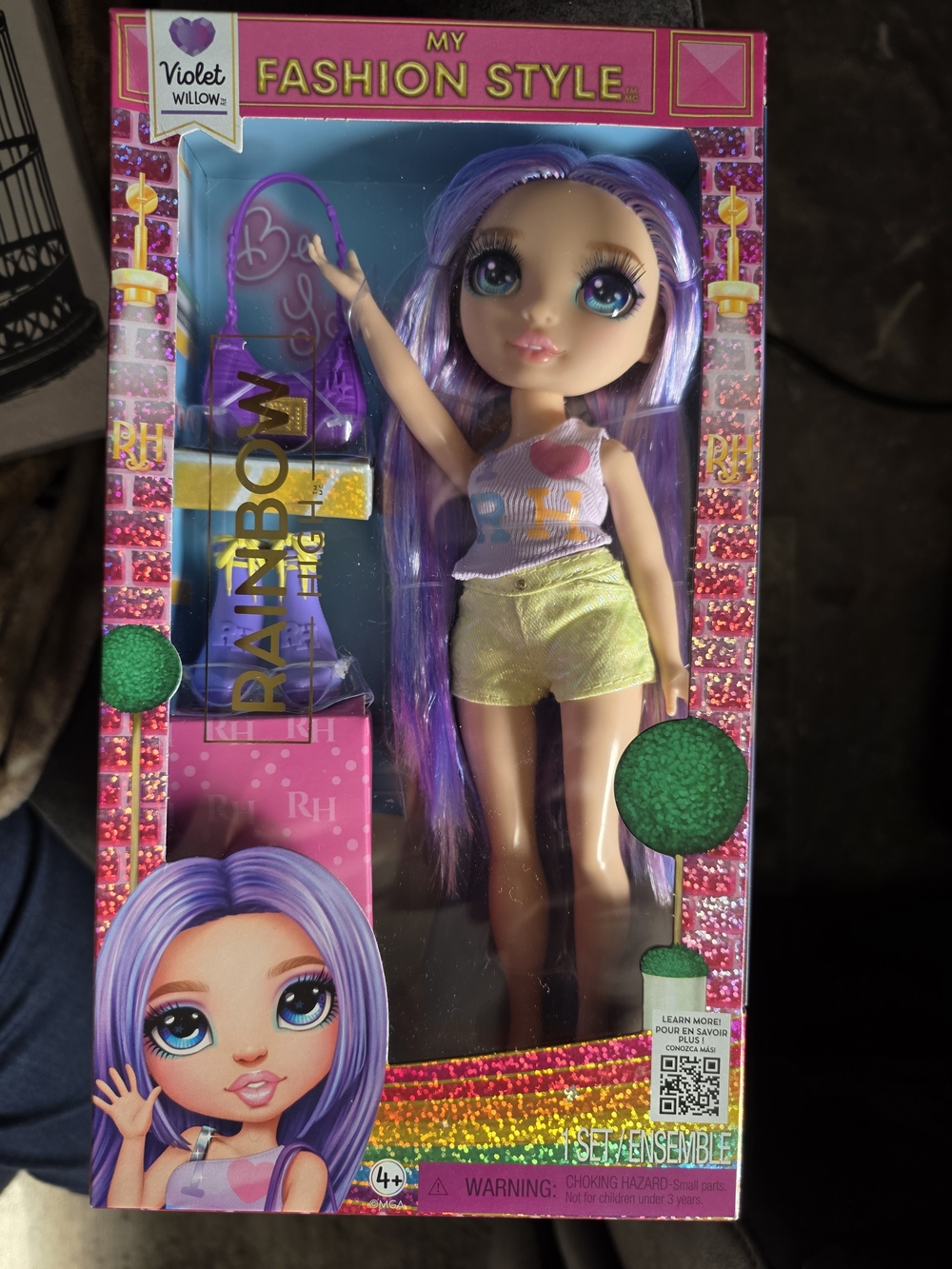 Violet Willow Rainbow Fashion Doll - Purple Hair, Green Shorts